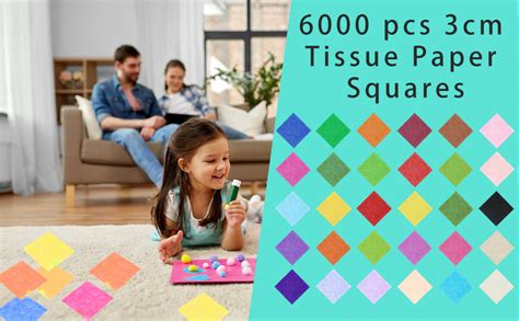 Rykomo 6000 Sheets Tissue Paper Squares 30 Assorted Colors