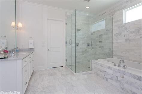 Subtle striations of silvery greys and linen beige offer light visual contrast, while the. Traditional Master Bathroom in LITTLE ROCK, AR | Zillow ...