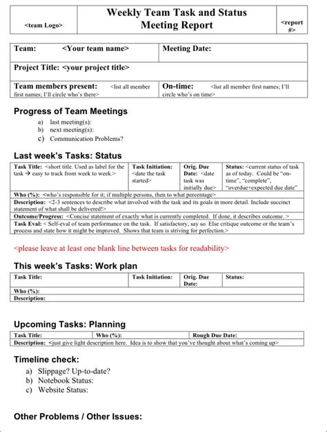 Task Report Template Provided To Teams Download Scientific Diagram