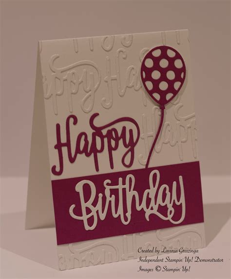 Stampin Up Happy Birthday Die Balloon Pop Up Thinlits Die Card