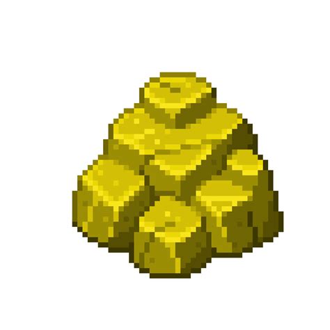 An Bit Retro Styled Pixel Art Illustration Of A Yellow Stone Boulder PNG