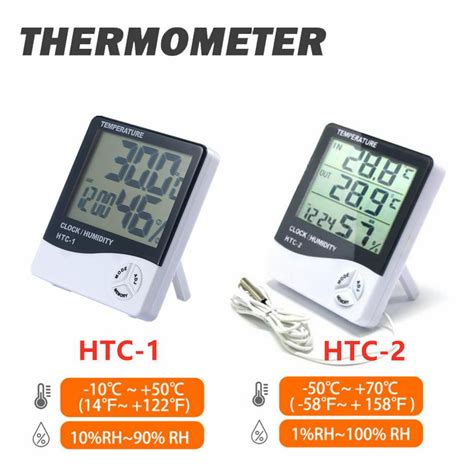 Jual Htc 2 Thermometer Hygrometer Htc 1 Digital Higrometer Termometer