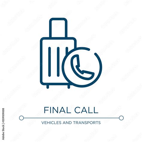 Vetor De Final Call Icon Linear Vector Illustration From Airport