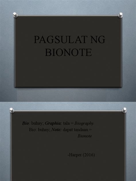 Pagsulat Ng Bionotepptx Pdf