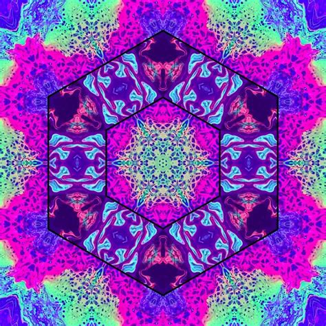 Vibrant Neon Mandala Fractal Mixed Media By Kristen White Fine Art