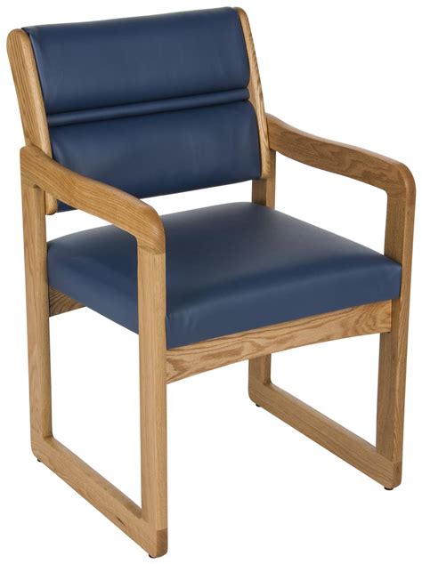 Clatina leather guest chair with padded arm rest for reception meeting conference and waiting room side office home black. Blue Reception Room Chair | Wood with Vinyl Upholstery