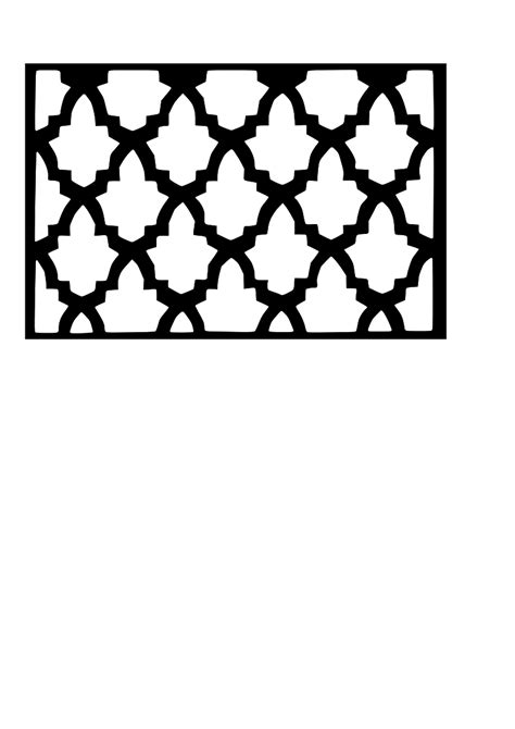 Moroccan Lattice Tile Black White Clip Art At Vector Clip