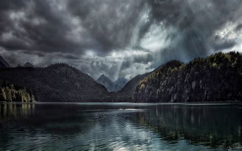 Wallpaper Landscape Forest Fall Mountains Dark Lake