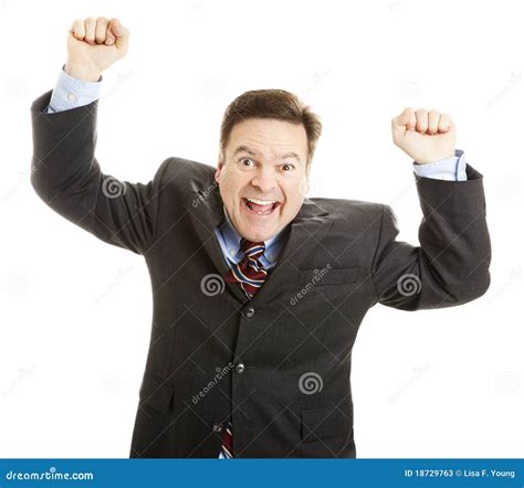 Businessman Cheering For Joy Stock Image Image Of Person Joyful