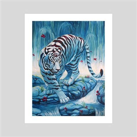 Tiger By The Waterfall By Robin Good Inprnt Artprint Print Poster