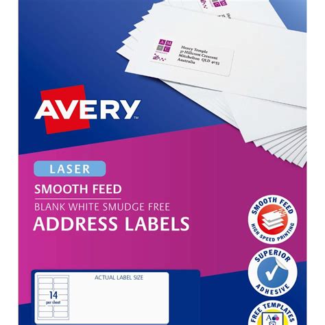 Avery Address Labels With Smooth Feed For Laser Printers 991 X 38