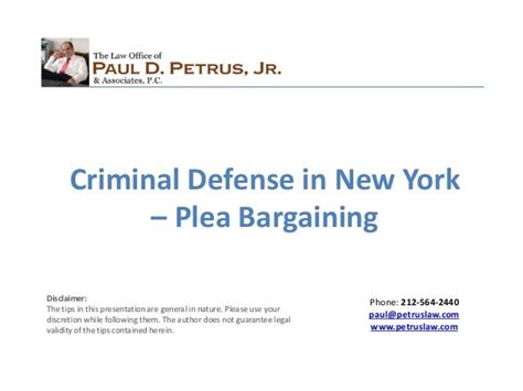 criminal defense in new york plea bargaining