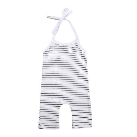 Summer Newborn Baby Stripe Sleeveless Cotton Romper Jumpsuit Outfits