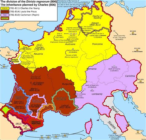 The Carolingian Empire According To The Divisio Regnorum In 806