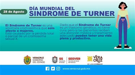 28 de agosto Día Mundial del Síndrome de Turner SaludVeracruz