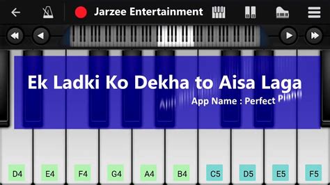 Ek Ladki Ko Dekha To Aisa Laga New Version Piano Tutorial Easy Mobile Piano Tutorial With