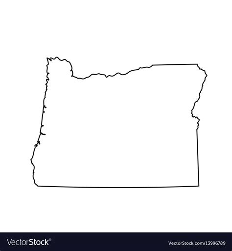 Map Us State Oregon Royalty Free Vector Image Vectorstock