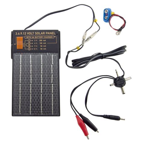 3 6 9 And 12 Volt Device Solar Charger With Aa And 9 Volt Battery