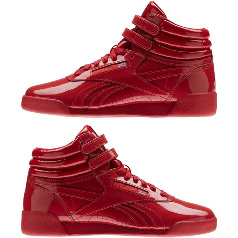 Reebok Freestyle Hi Patent Leather Cn2078 Womens High Boots In Red Lyst