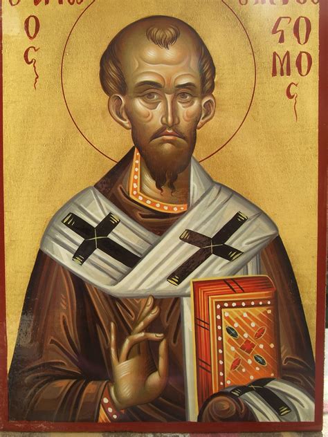 Byzantine Painted Icon Of Saint John Chrysostom Etsy