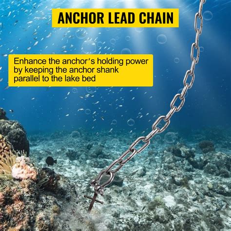 Vevor Boat Anchor Chain Stainless Steel Chain 20 Ft 516 Shackles For