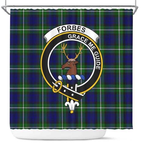 Scottish Forbes Clan Crest Tartan Shower Curtain