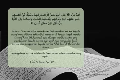 Surah Ali Imran Ayat 164 Arab Latin Dan Artinya Tentang Nabi Muhammad