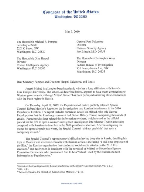 It works in the same way as the blackmail formatsince it involves blackmail. Nunes letter to CIA, FBI, NSA, and State Department