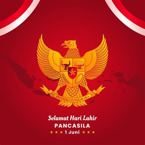 Premium Vector Happy Pancasila Day Background With Indonesian Flags And Garuda Vector Illustration
