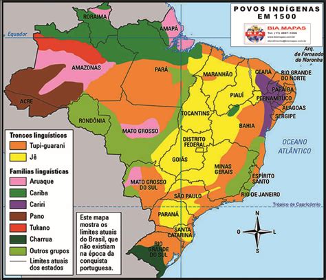 Brasil Povos Indígenas em 1 500 Bia Mapas