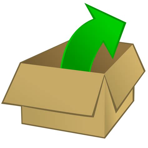 Vector Clip Art Of Cardboard Box With An Outward Arrow Free Svg