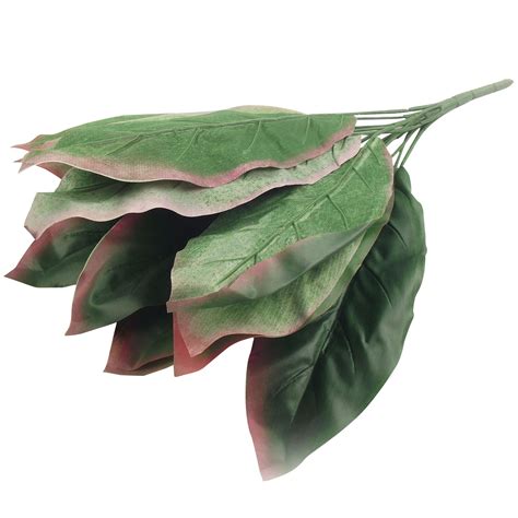 Bunch Of 14 Large Artificial Leaves Foliage Flowers Tropical Fake Silk