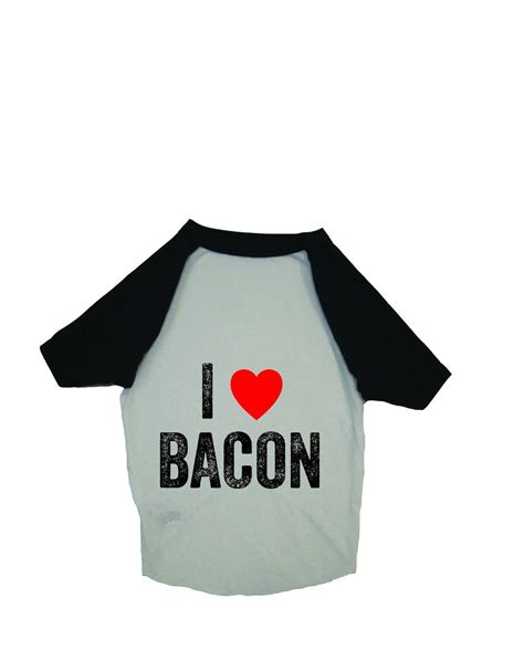 Dog Baseball Shirt I Love Bacon Puppy Clothes Dog Clothes Dog Tshirt