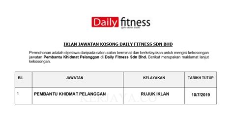 J&t express sdn bhd (sabah). Permohonan Jawatan Kosong Daily Fitness ~ Pembantu Khidmat ...