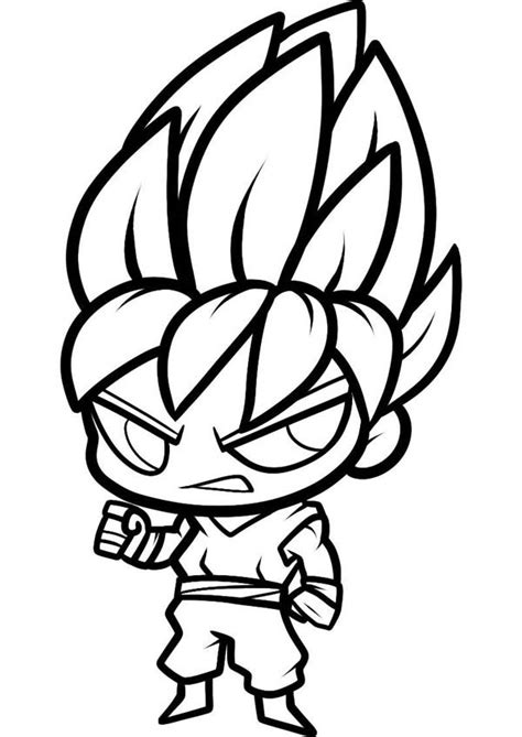 Prepare yourself for some coloring enjoyable with complimentary coloring sheet. Chibi Son Goku Super Saiyan Coloring Page - NetArt