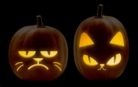 10 Halloween Cat Pumpkin Carving Jack O Lantern Patterns Including A