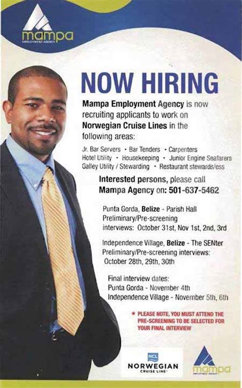 Hired cruise job seekers photos. Norwegian Cruise Line Is Hiring - Ambergris Caye Belize ...