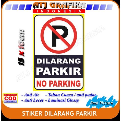 Jual Stiker Dilarang Parkir Sticker No Parking Kendaraan Mobil Motor