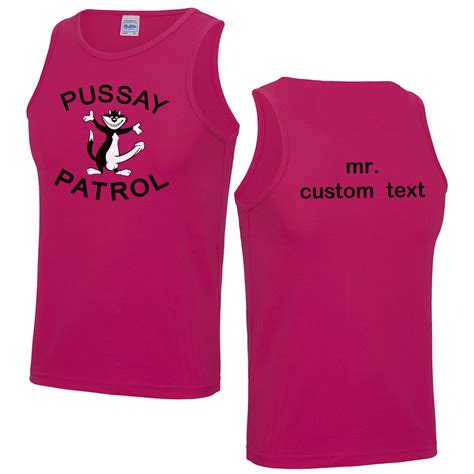 Pussay Patrol Cooltex Vest Funny Pussy Stag Do Party Holiday Mens T Gym Top Ebay