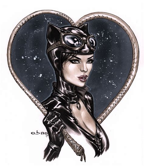 Catwoman Bust By Ebas In Eric Basaldua S Copic Sketches Comic Art Gallery Room
