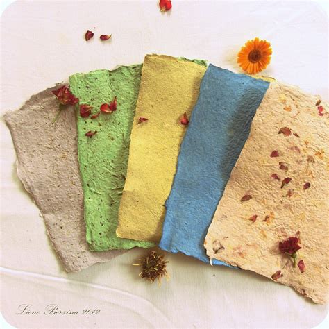 Handmade Recycled Paper Set 5 Colors On Luulla