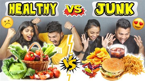 Healthy Vs Junk Food Eating Challenge Home Food Vs Junk Food