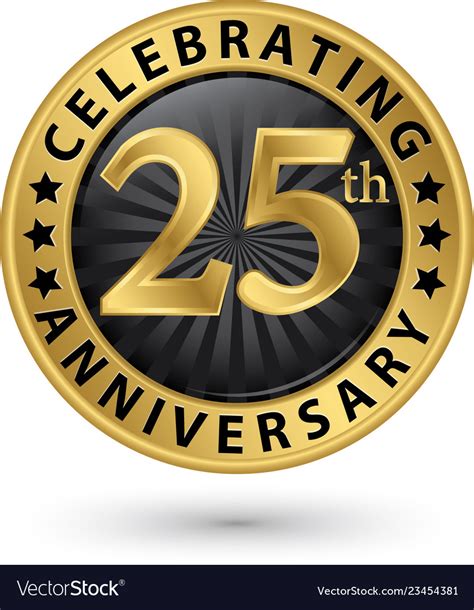 Celebrating 25th Anniversary Gold Label Royalty Free Vector