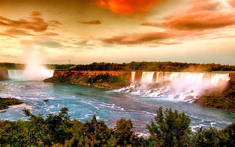 Sky Waterfalls Canada Niagara Falls Nature Wallpapers Hd Desktop And