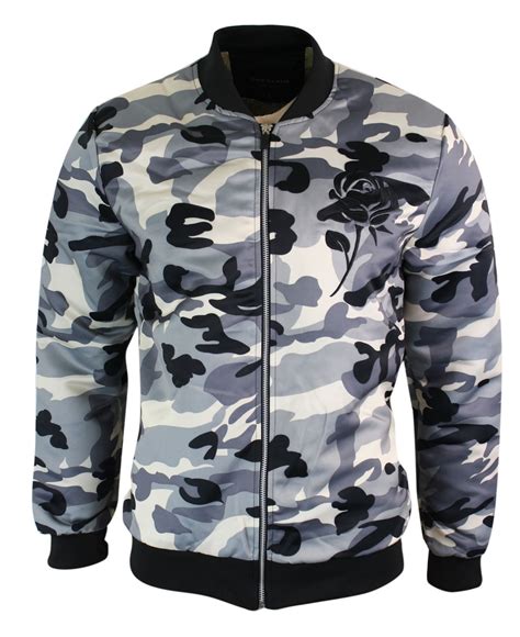 Mens Camo Camouflage Ma1 Military Army Casual Slim Fit Bomber Jacket Ebay