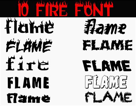 Flame Fonts Bundle Flame Font Svg Fire Font Svgflame Alphabet Fire