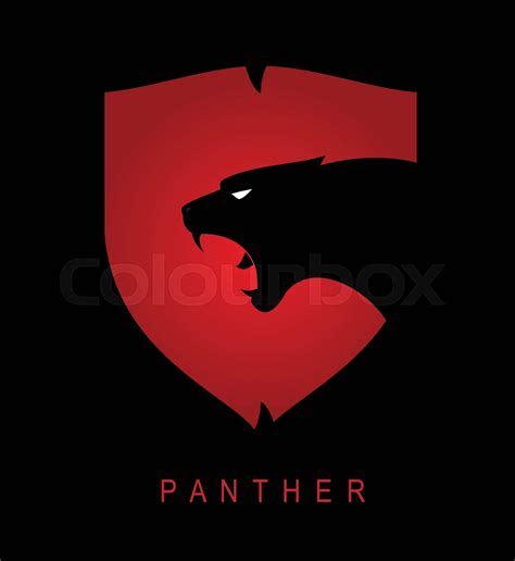Panther Black Panther Panther Head And Shield Stock Vector Colourbox