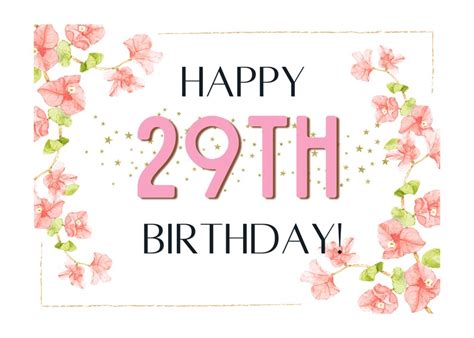 29th Birthday Card 29th Birthday Digital Download 29th Etsy