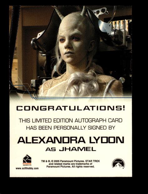 Star Trek Enterprise Season Four 4 Alexandra Lyloon As Jhamel Autograp —