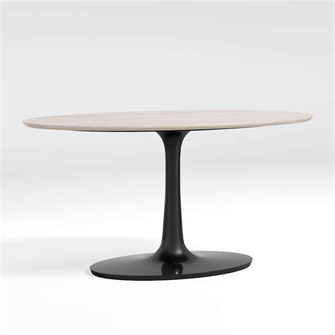 The contemporary parsons chairs boast rich. Nero Oval Brown Marble Top Table with Matte Black Base ...